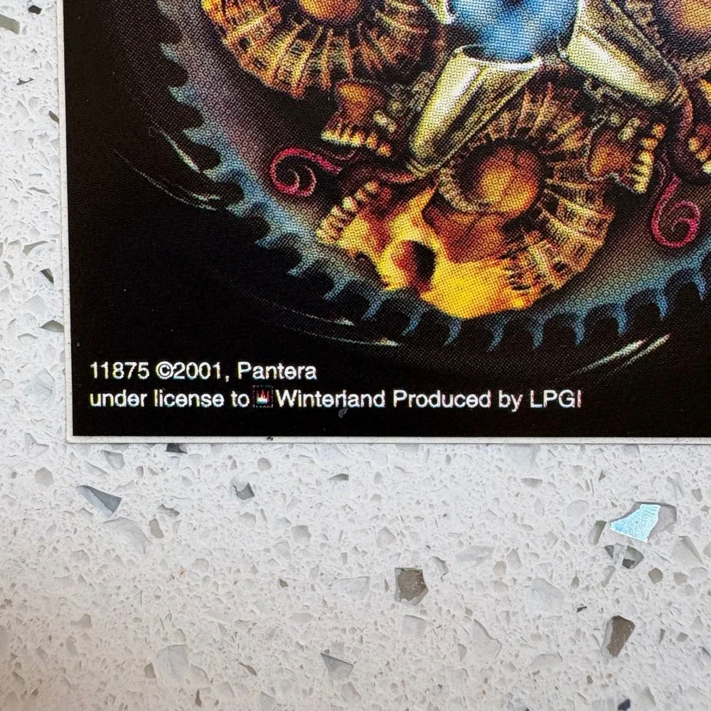 RARE Pantera Sticker Black Red New 2001 Winterland Skull Saw Blade Vintage Y2K